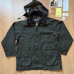 Barbour Classic Bedale Jacket Green Olive Size 42 Excellent Condition